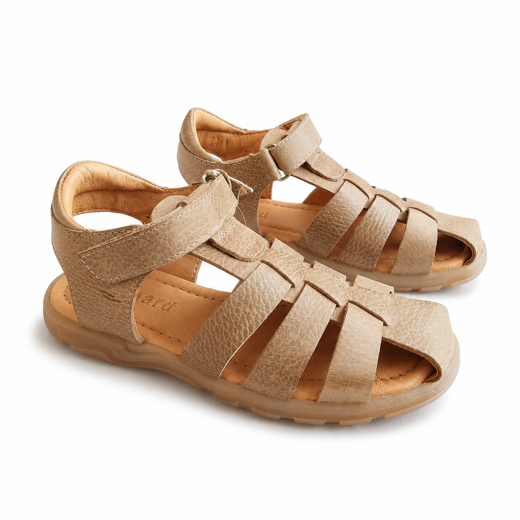 Bisgaard Bagge Kindersandale Beige geschlossen Leder – Klettverschluss