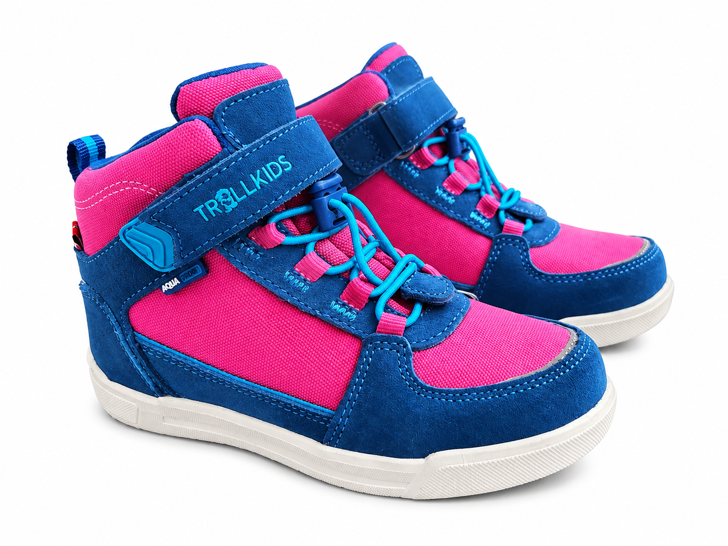 Trollkids Gryllefjord Mid Cut Kindersneaker Blau Pink – Outdoor