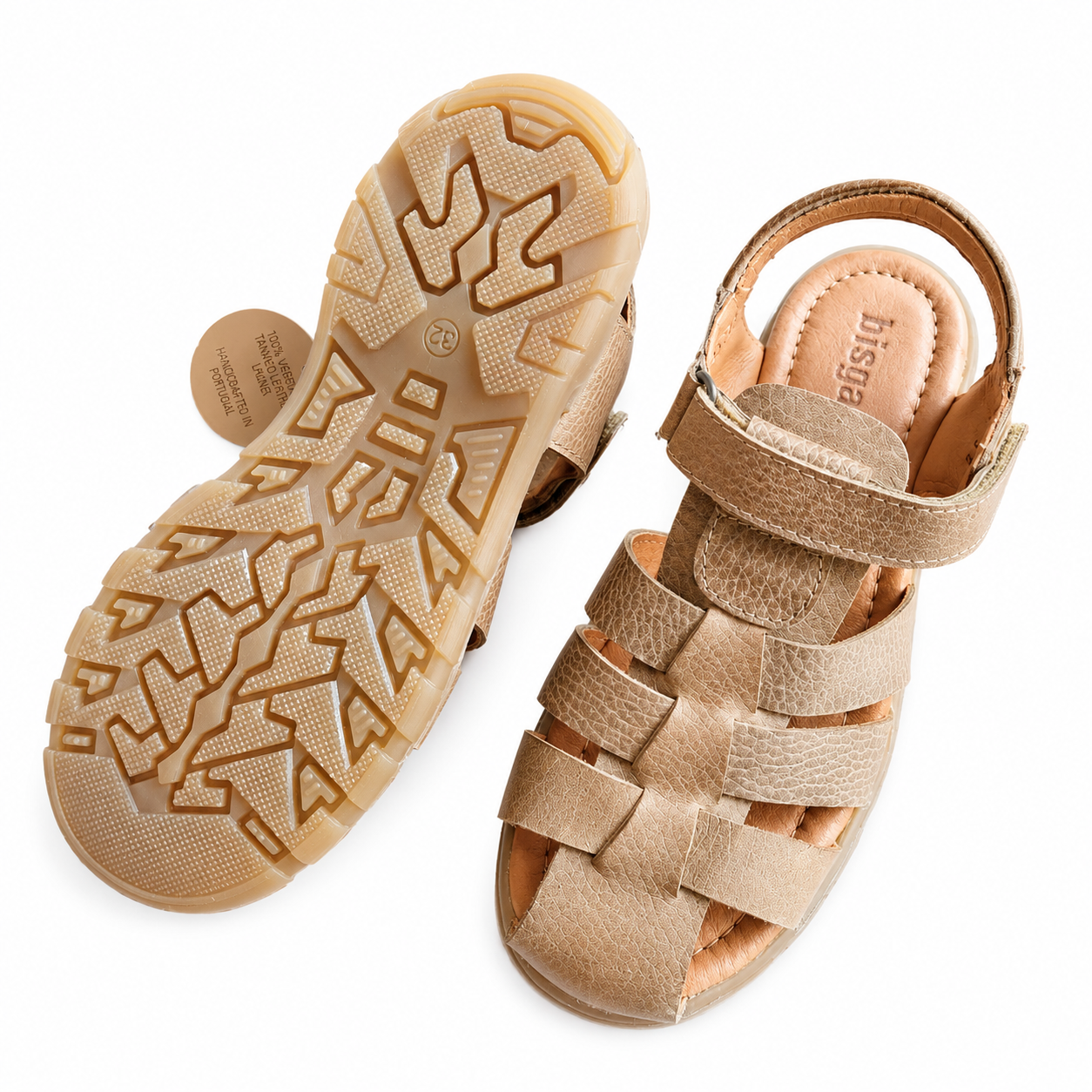Bisgaard Bagge Kindersandale Beige geschlossen Leder – Klettverschluss