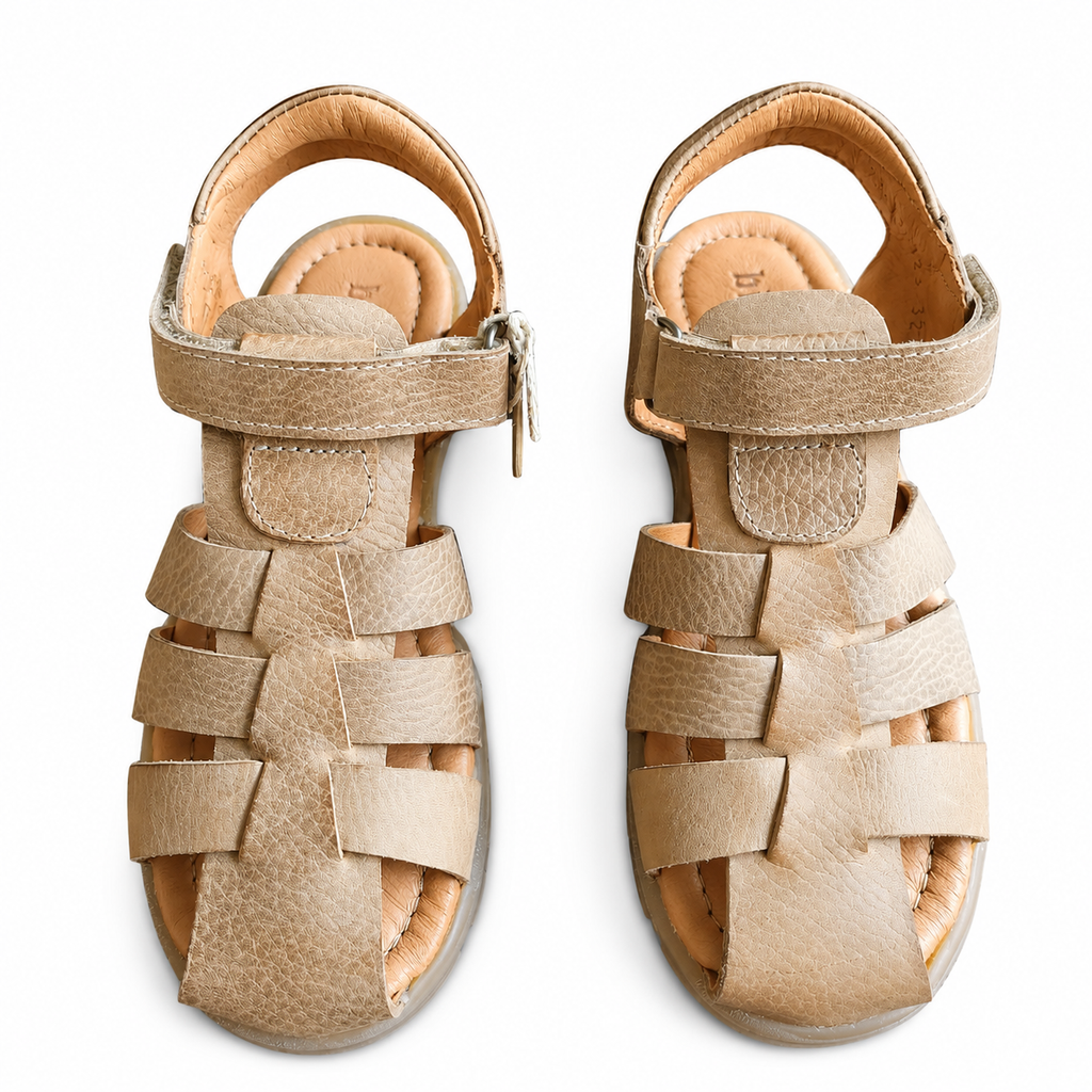 Bisgaard Bagge Kindersandale Beige geschlossen Leder – Klettverschluss