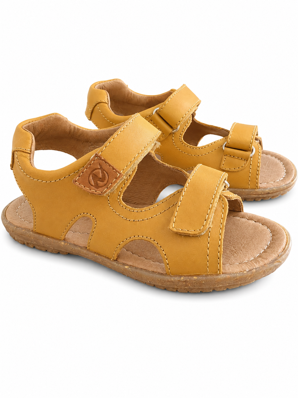 Naturino Skyline Kindersandale Gelb Leder – Klettverschluss
