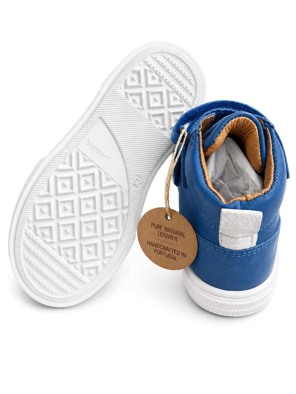 Bisgaard Cobalt High-Top Kindersneaker Blau – Klett