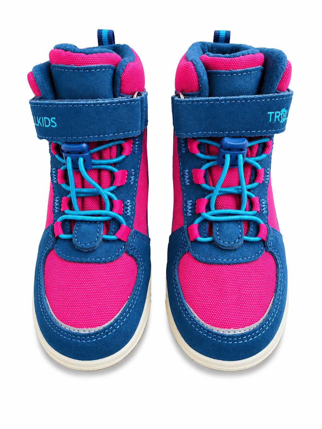 Trollkids Gryllefjord Mid Cut Kindersneaker Blau Pink – Outdoor