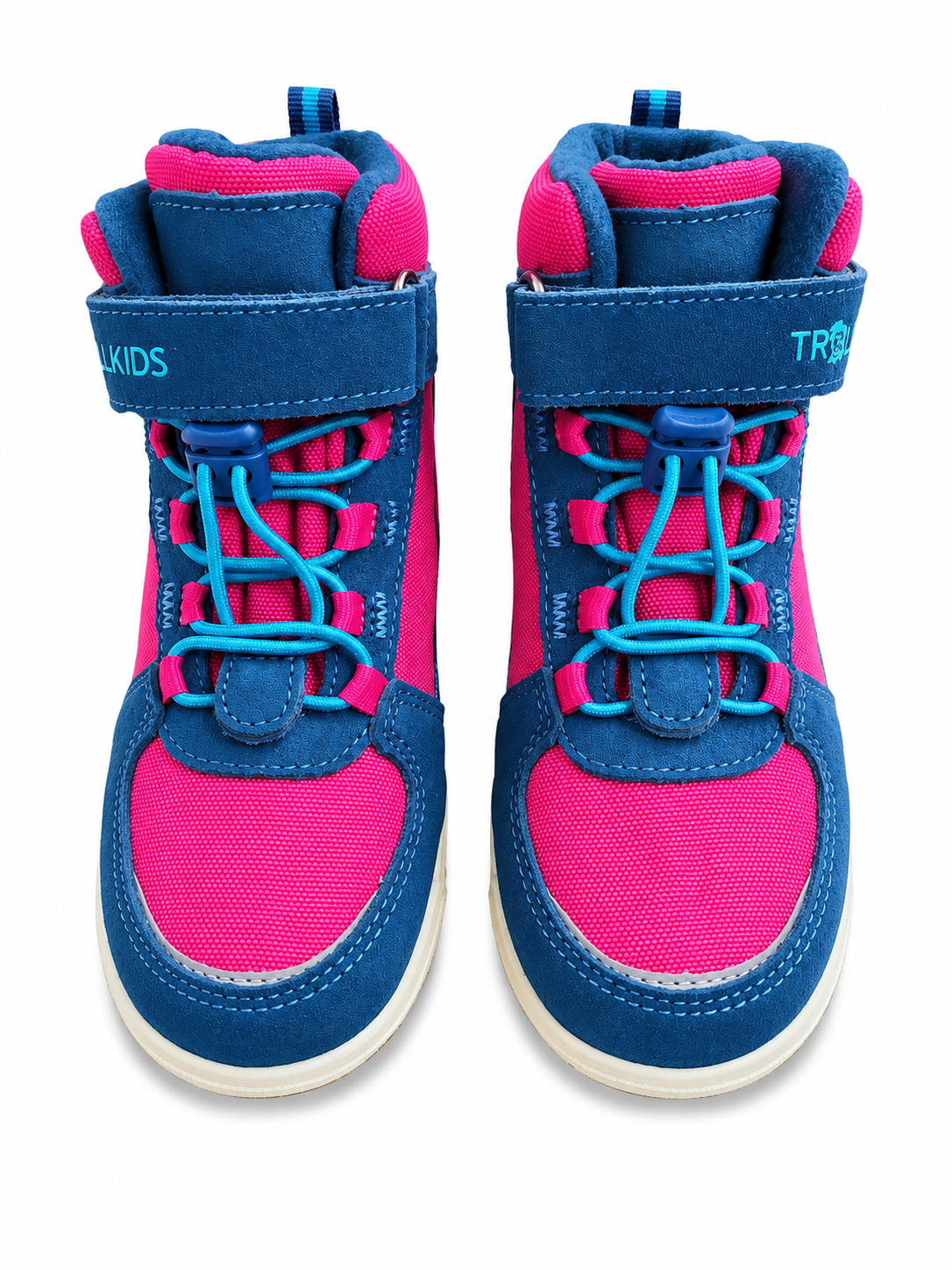 Trollkids Gryllefjord Mid Cut Kindersneaker Blau Pink – Outdoor