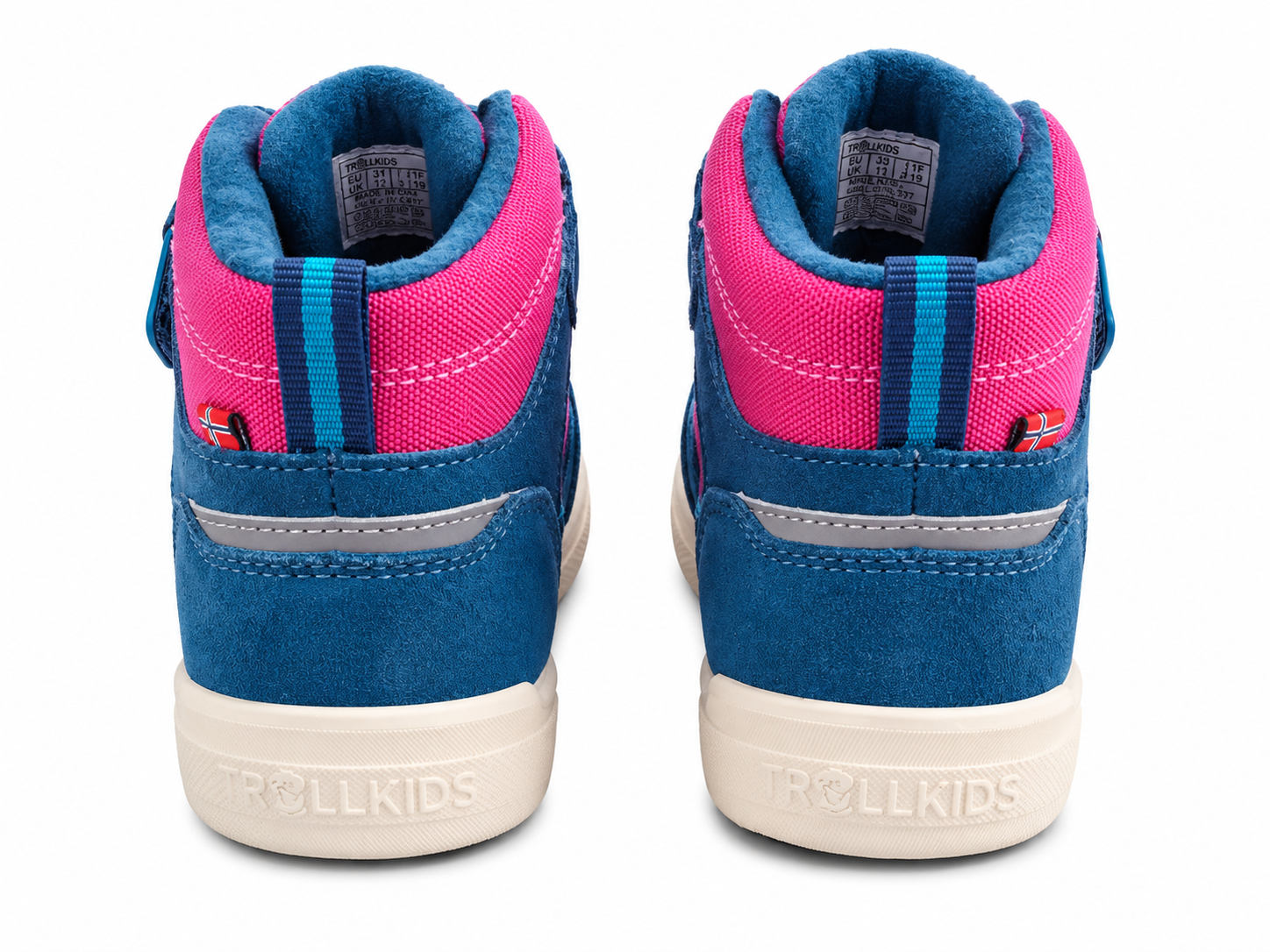 Trollkids Gryllefjord Mid Cut Kindersneaker Blau Pink – Outdoor
