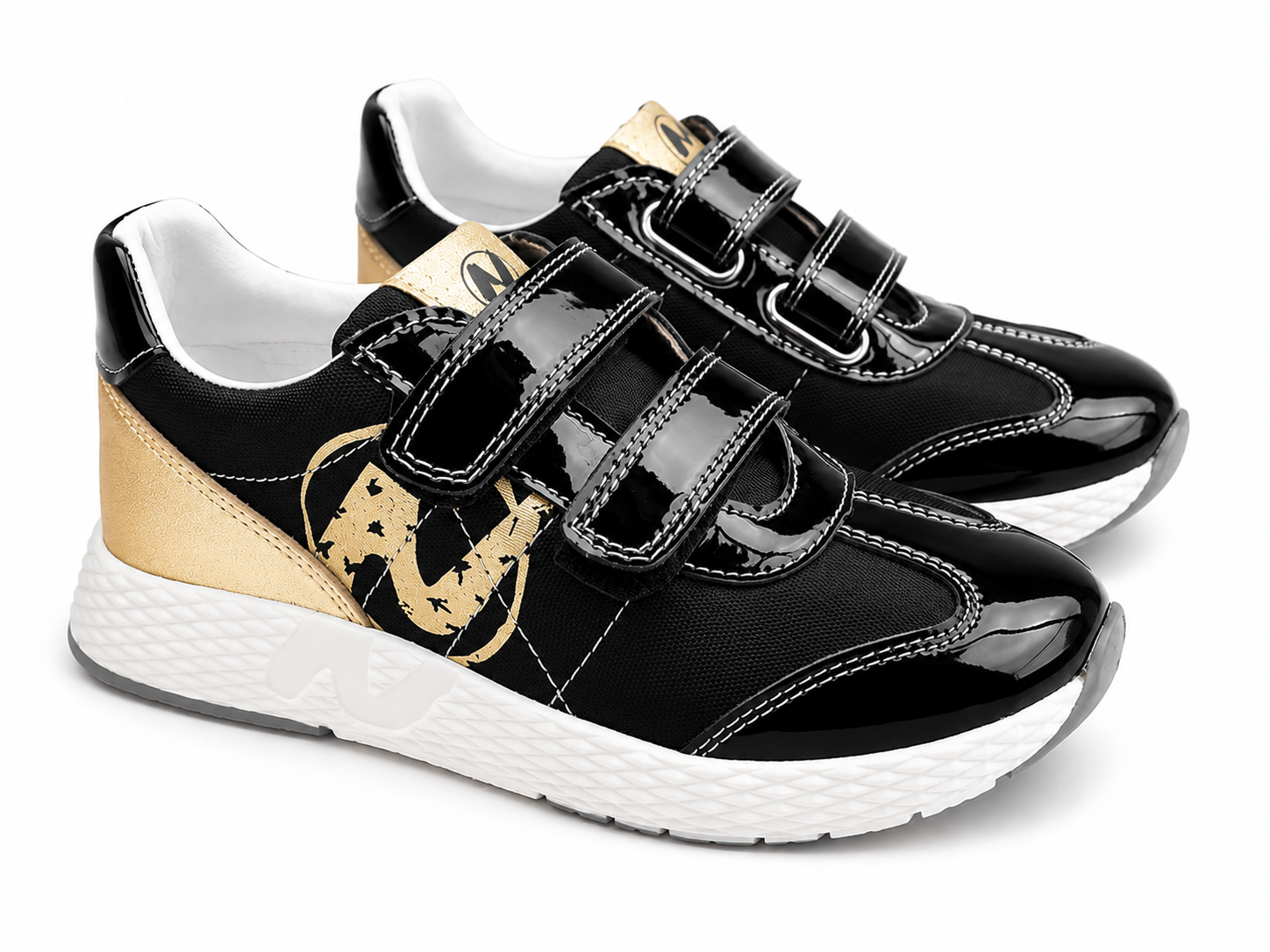 Naturino Jesko Kindersneaker Schwarz Gold – Klettverschluss