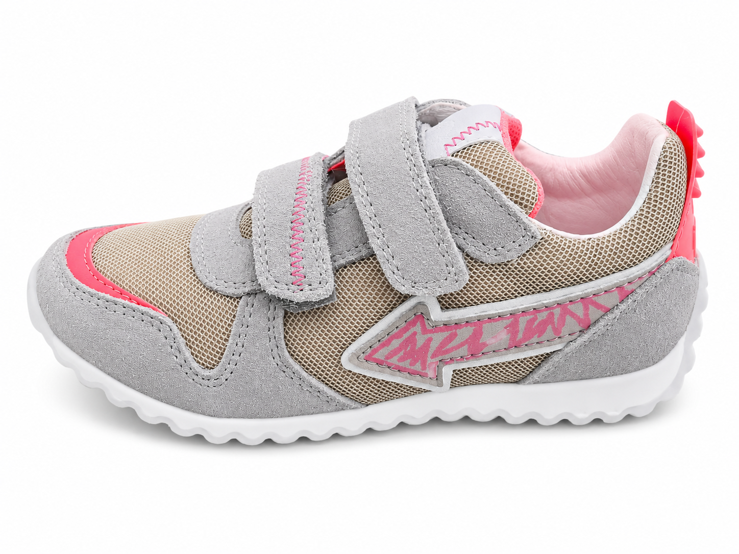 Naturino Crun Kindersneaker Grau Pink – Klettverschluss