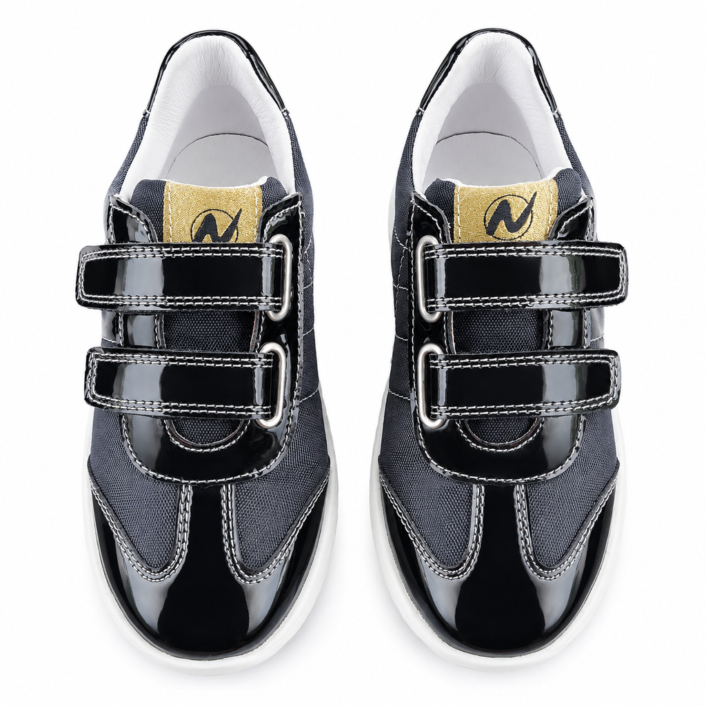 Naturino Jesko Kindersneaker Schwarz Gold – Klettverschluss