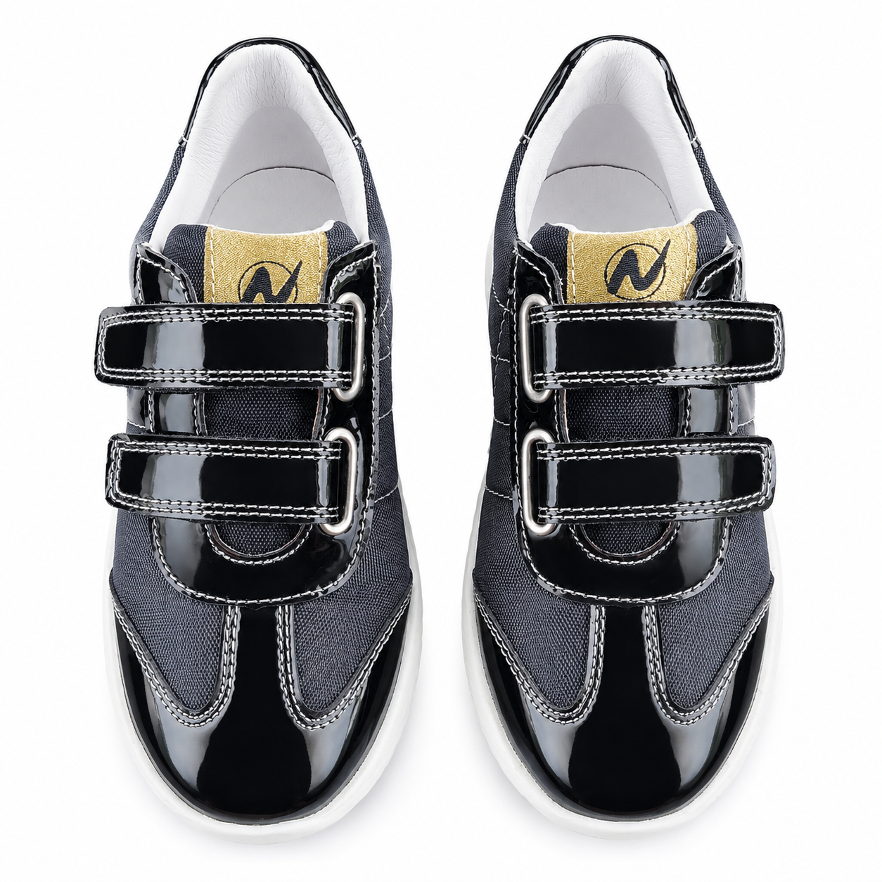 Naturino Jesko Kindersneaker Schwarz Gold – Klettverschluss