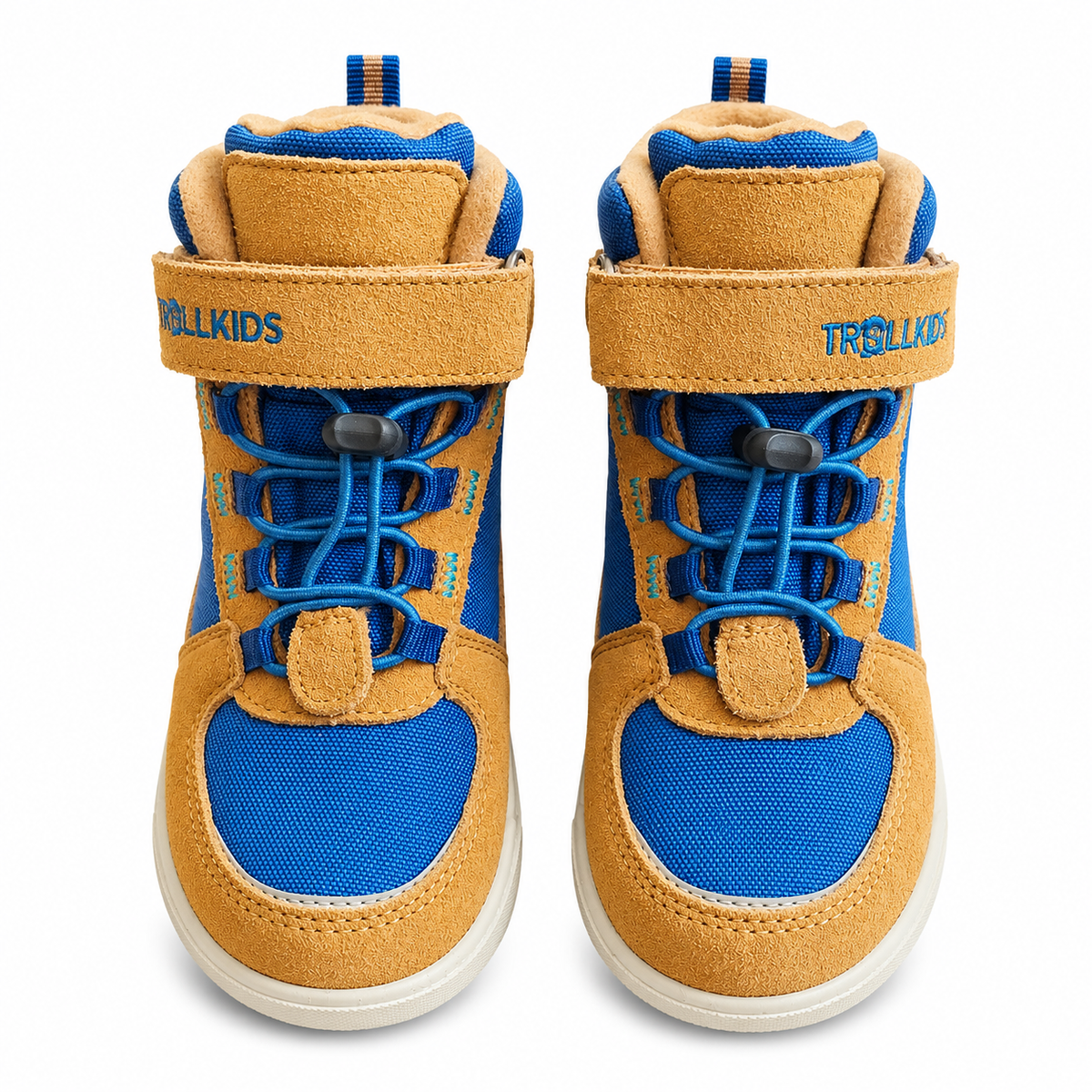 Trollkids Gryllefjord Mid Cut Wanderboots Hellbraun Blau – Outdoor