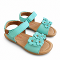 Naturino Spring Kindersandale Mint Blüten Leder – Klettverschluss