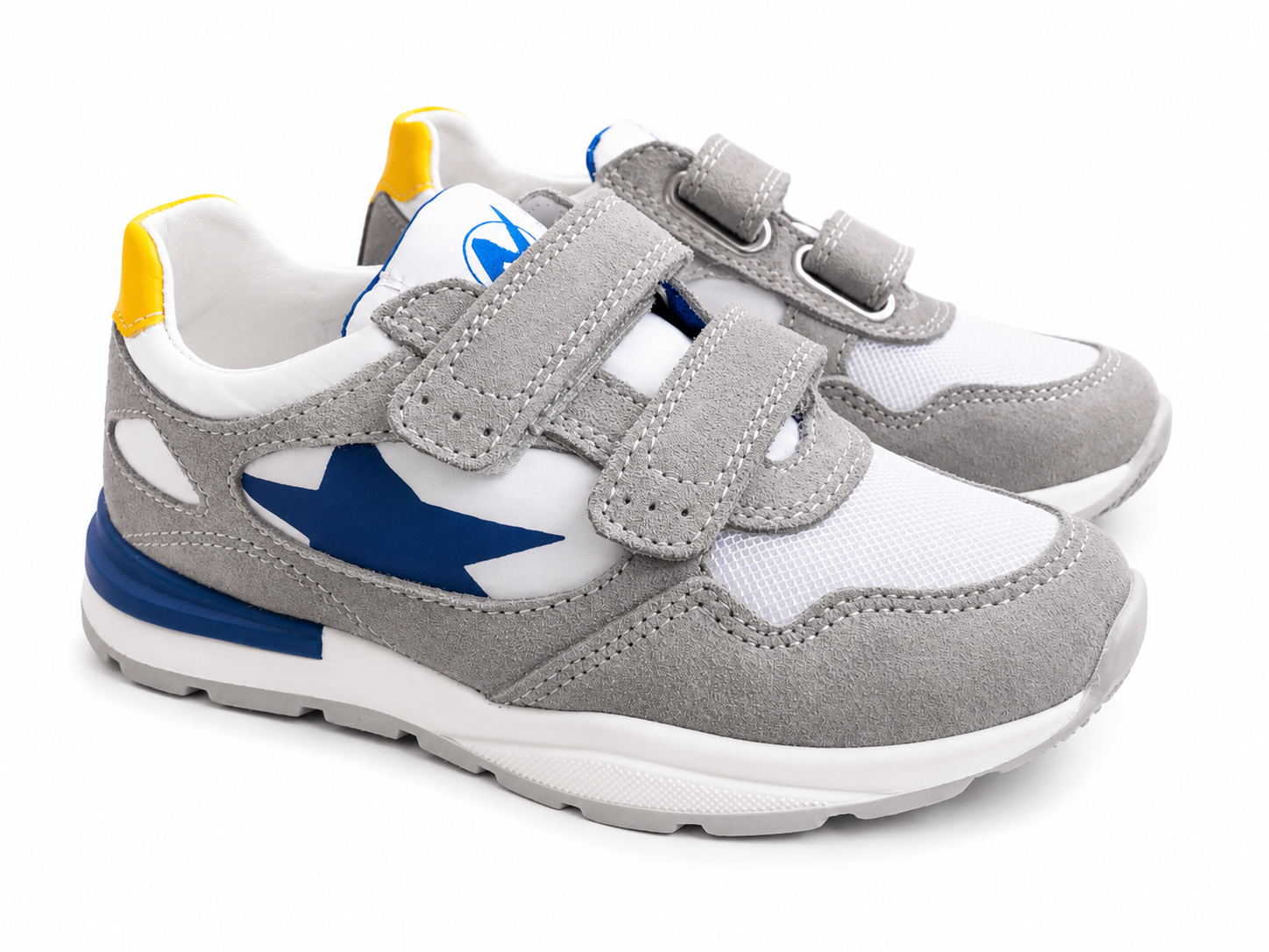 Naturino Daudi Kindersneaker Grau Weiß – Klettverschluss