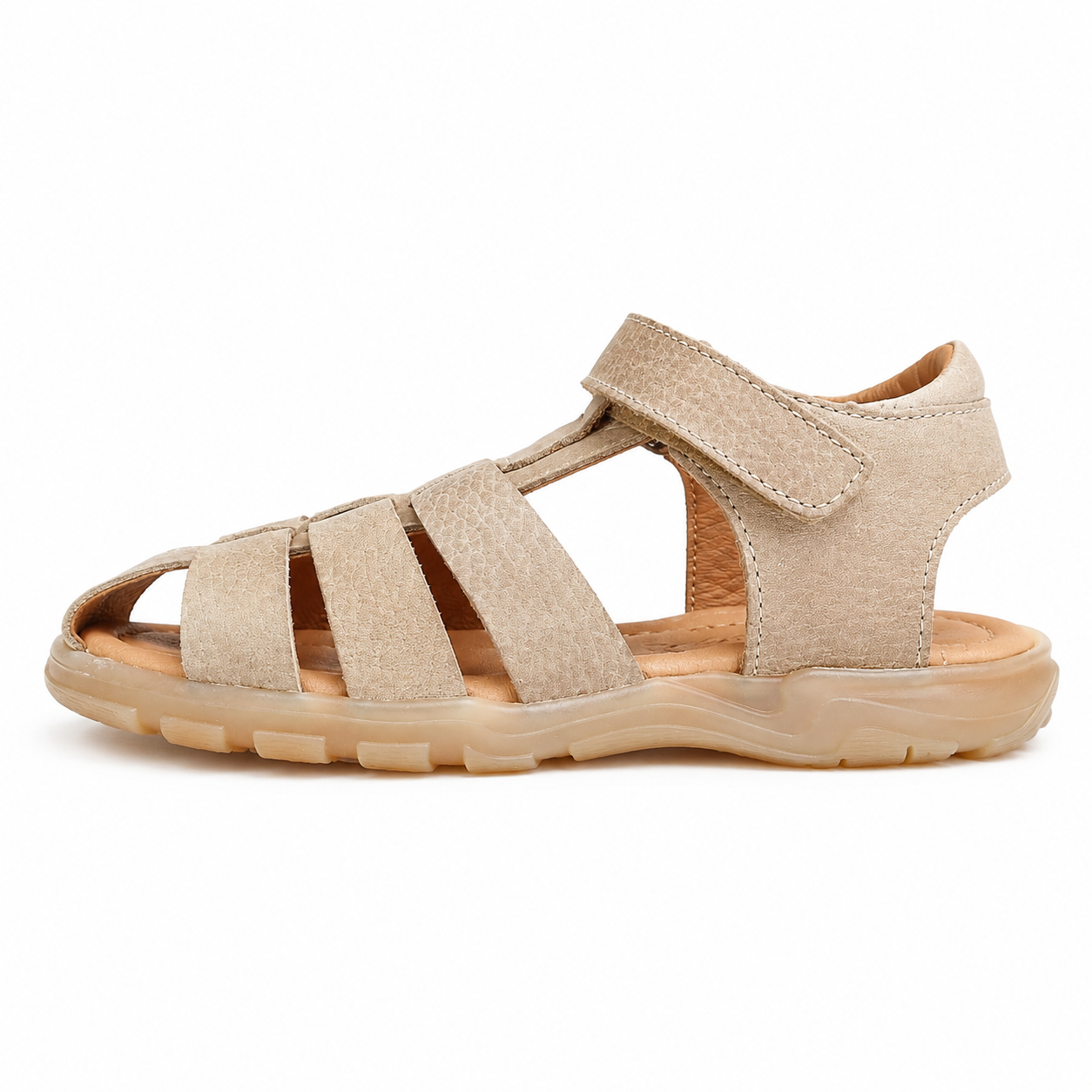 Bisgaard Bagge Kindersandale Beige geschlossen Leder – Klettverschluss