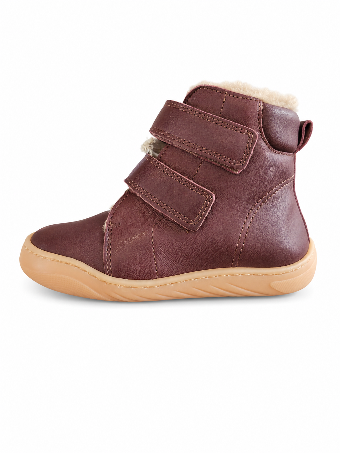 Bisgaard Helmut Barefoot Winterstiefel Bordeaux gefüttert – Klett