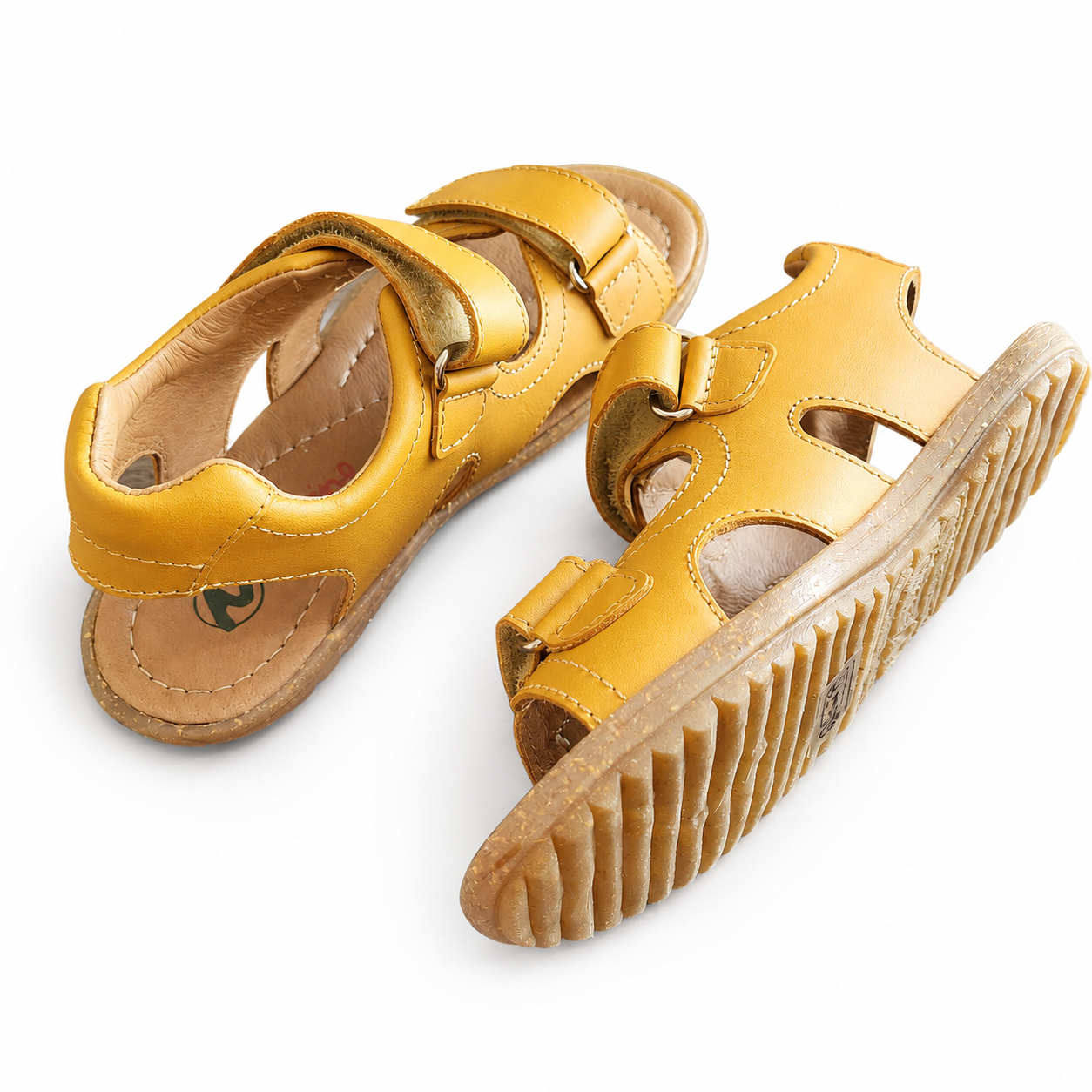 Naturino Skyline Kindersandale Gelb Leder – Klettverschluss